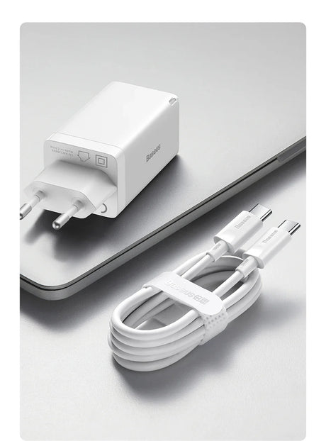 USB charger with power adapter and cable.