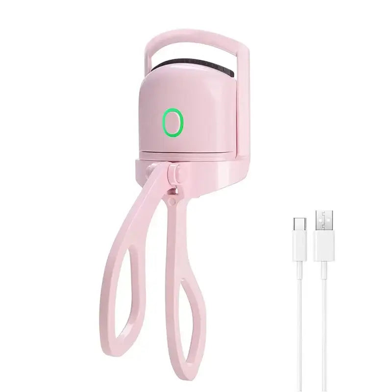 a pink electric nail dryer with a white cord