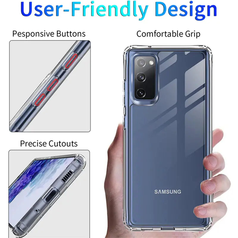 the samsung galaxy note 10 lite case is shown in a blue and white background