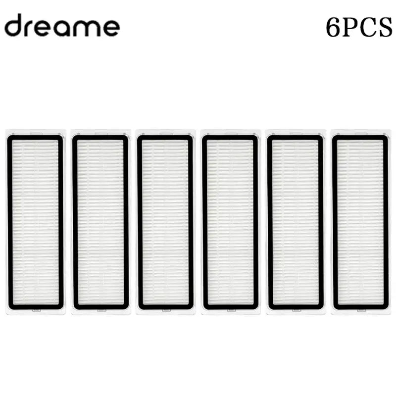 a set of four white air filters