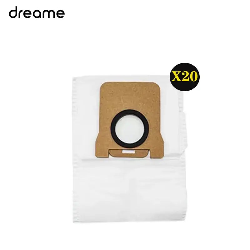 a white paper bag with a black ring