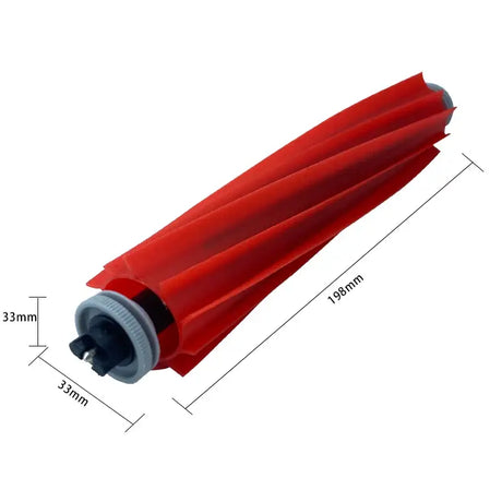 a red plastic tube with a white background