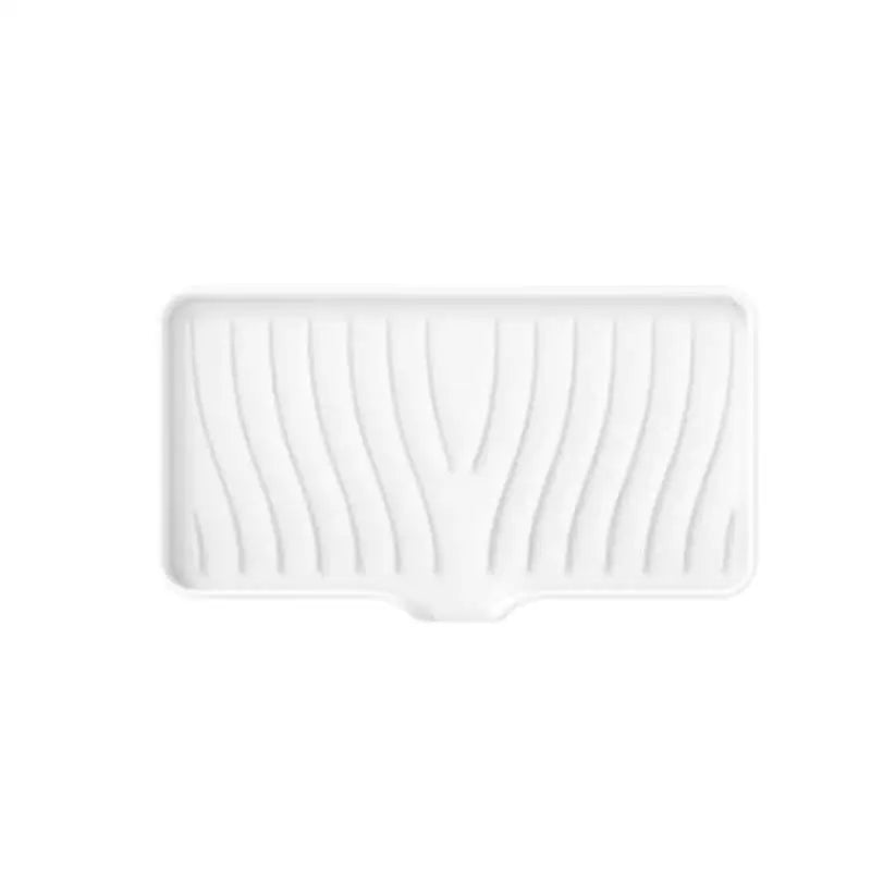 a white plastic tray with wavy lines