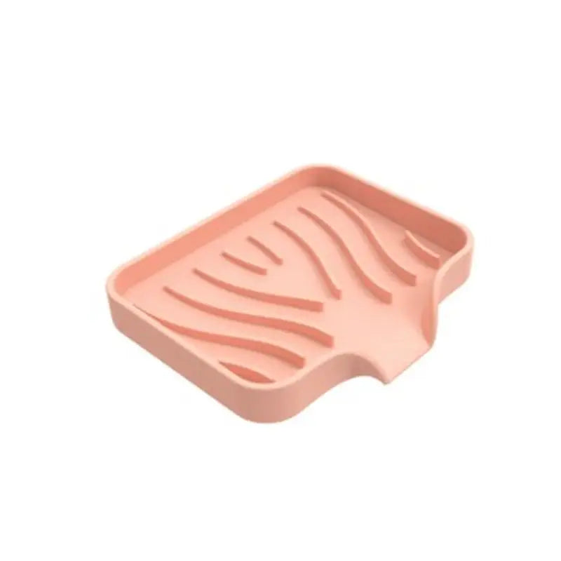a pink plastic tray with zebra print
