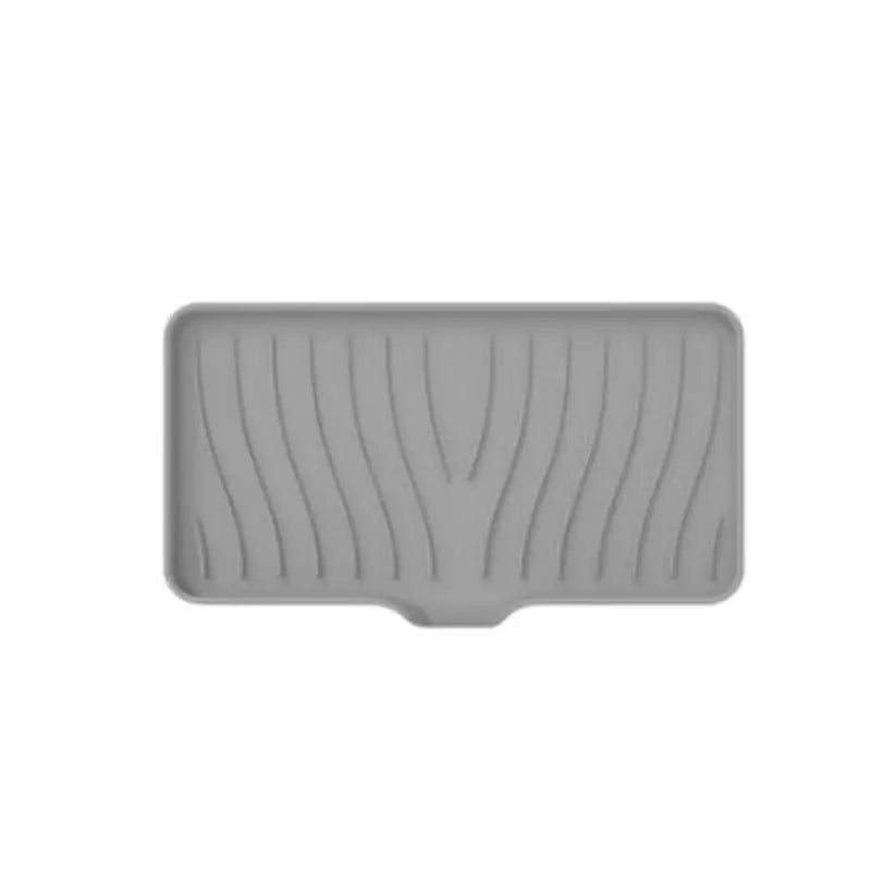 a gray plastic tray with a wavy pattern