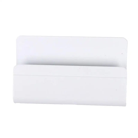 a close up of a white plastic mail holder on a white background