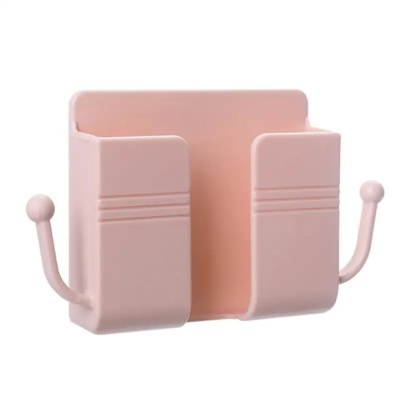 a pink plastic book holder with two books
