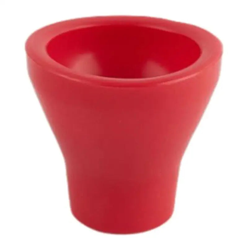 a red plastic cup with a white background