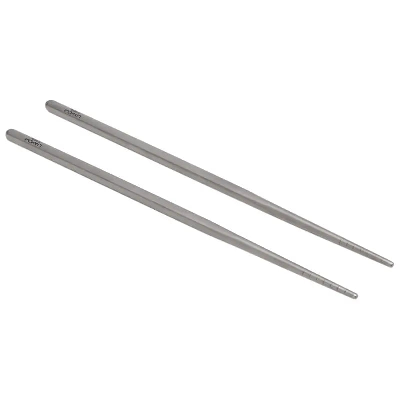 a pair of stainless steel rods