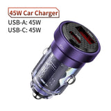 the 5w car charger is shown in purple