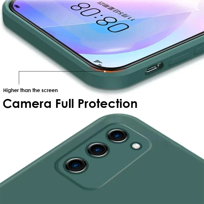 the back and front view of the galaxy s10 with the camera lens