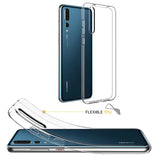 the back and side view of the clear case for the huamio