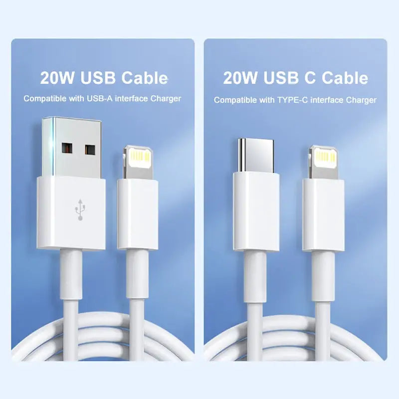 two different views of a usb cable with a white cord