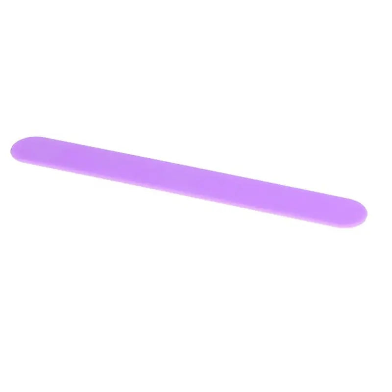 a purple plastic handle for a large, rectangular object