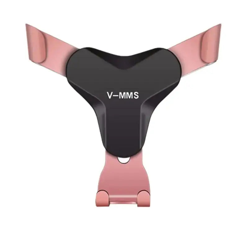 The vms phone holder is shown in pink and black