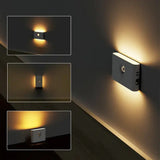 A wall light with three different angles