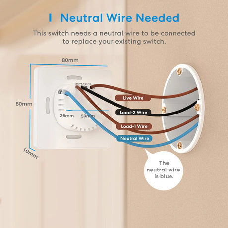 a wall outlet with a light switch and a wiring diagram