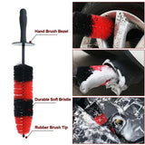 a car wash brush with a red and black brush