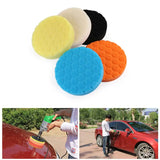 a collage of different types of polishing pads and a car