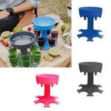 a close up of a table with a drink holder and a drink cup holder