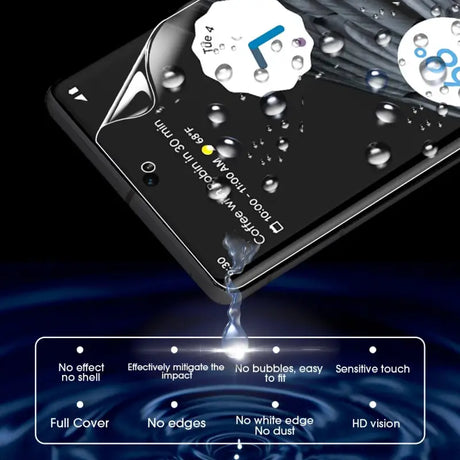 a smartphone with water droplets on it