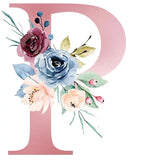 a watercolor painting of a letter p with flowers