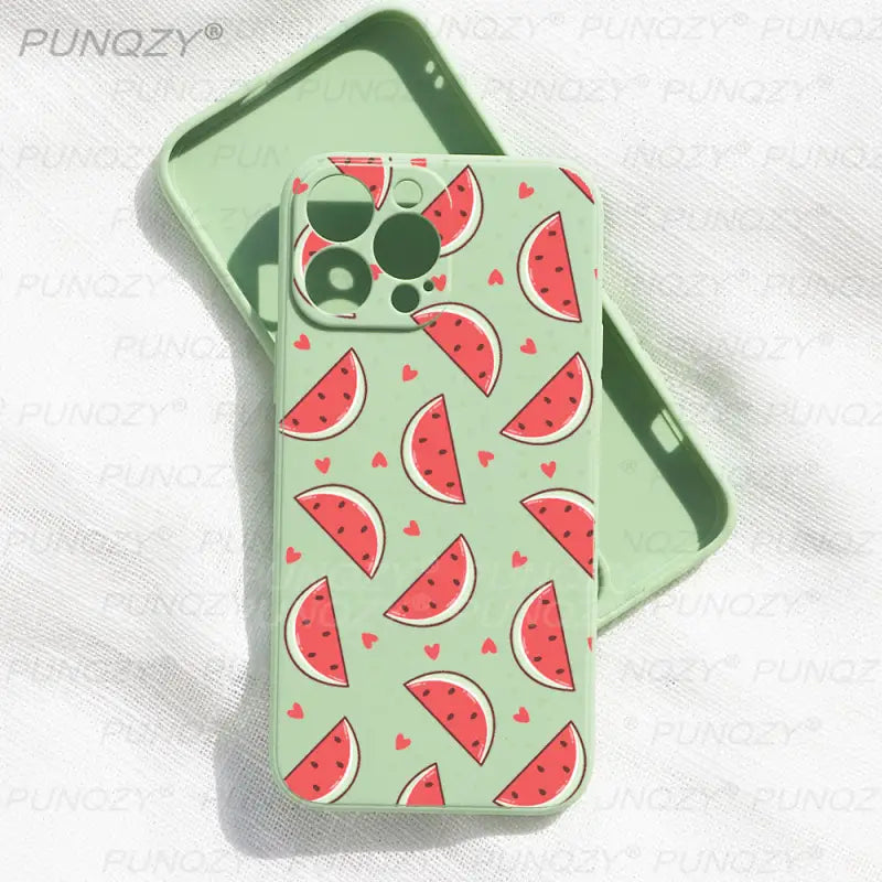 a watermelon phone case with a watermelon pattern on it