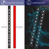 a close up of a pair of led strips with a red strip