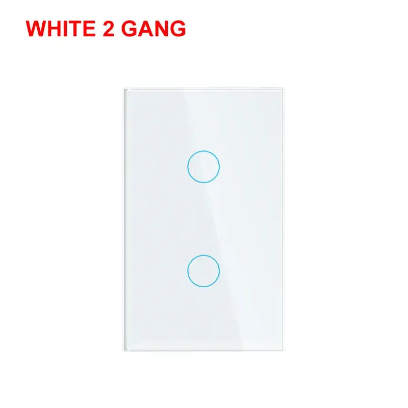 white 2 gangs wall switch with 2 gangs
