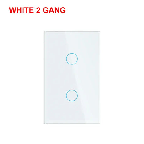 White 2 gangs wall switch with 2 gangs