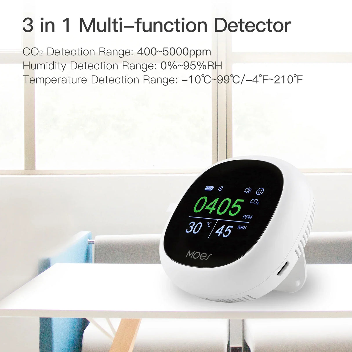 White 3-in-1 multi-function detector.