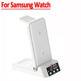 a white alarm clock with the words samsung watch