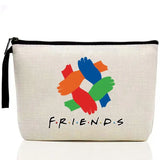 a white bag with a colorful logo on it