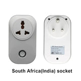 a white and black outlet with a white socket