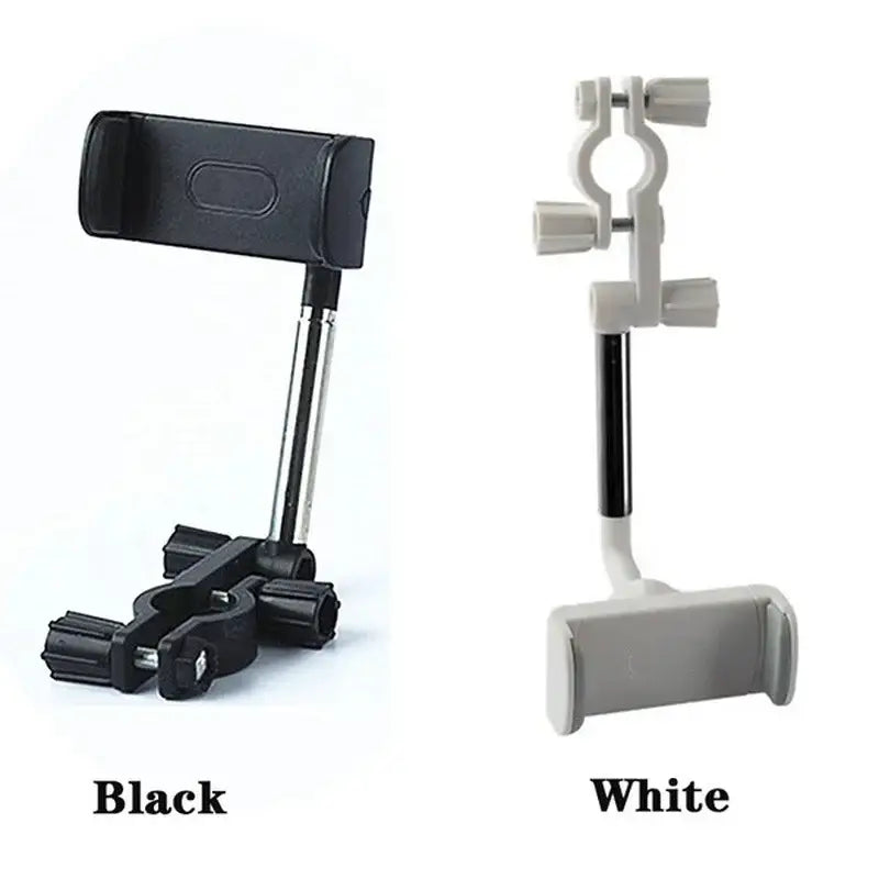 a white and black phone holder