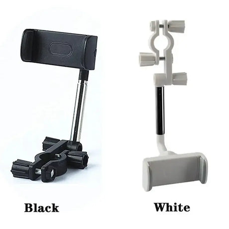 A white and black phone holder