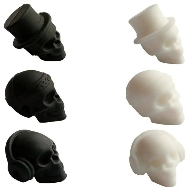 a set of five skulls with different shapes