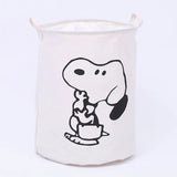 a white bag with a black snoopy dog on it