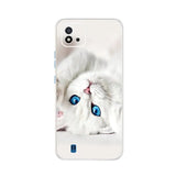 a white cat with blue eyes phone case