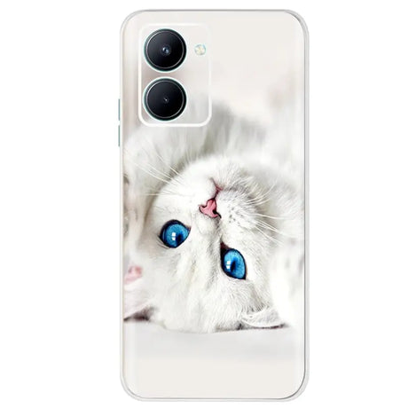 a white cat with blue eyes phone case