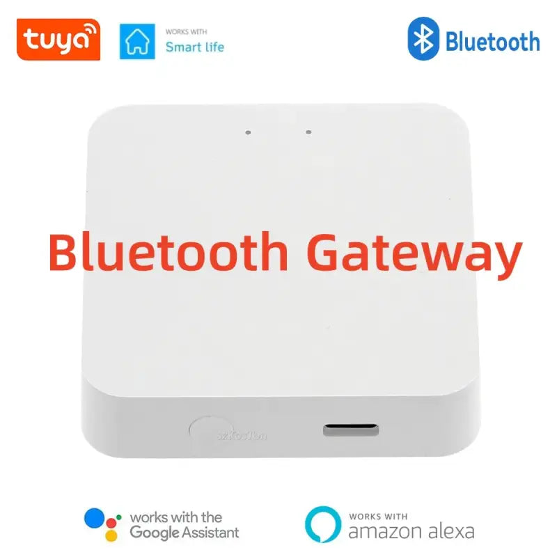 A white box with a bluetooth gateway on top of it