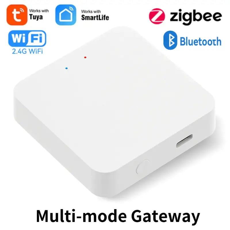 a white box with a bluetooth and a white box with a red button