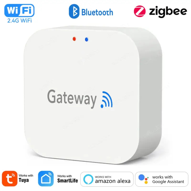 A white box with a bluetooth and a wireless device