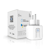 a white box with a white plug and a white box with a blue and yellow logo