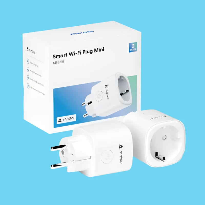 A white box with a smart wifi plug and a smart home plug