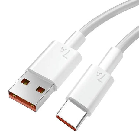 a white usb cable with a red connector
