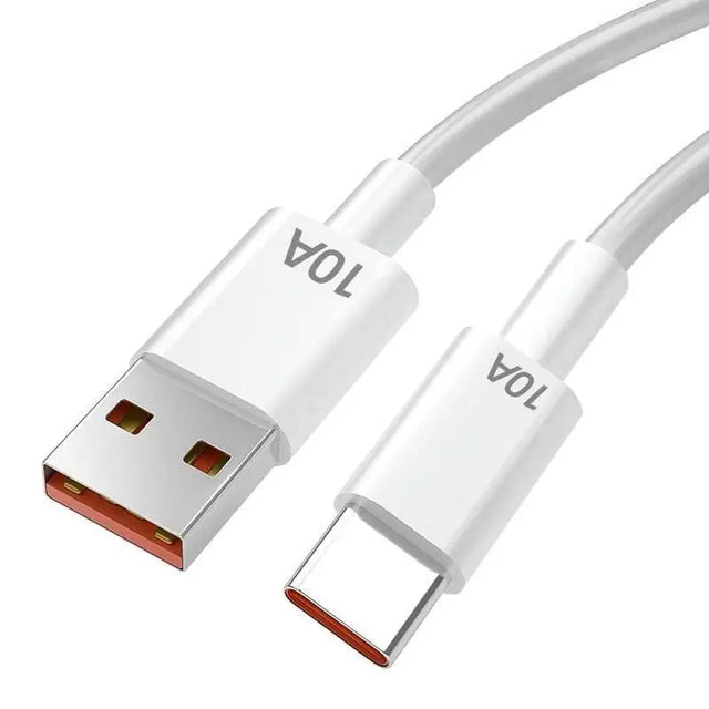 a white usb cable with a red connector