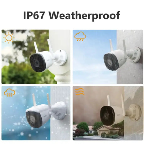 A white camera with the words ip7 waterproof