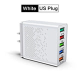 white plug with four usbs