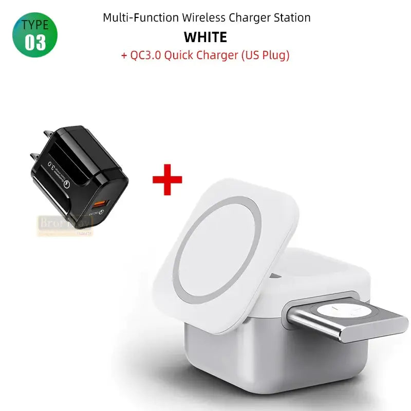a white charger with a charging cable